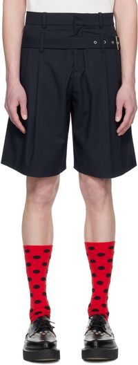 Charles Jeffrey LOVERBOY Navy Belted Edinburgh Shorts