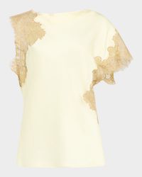 Alessia Satin and Lace Top