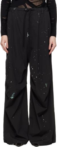 MM6 Maison Margiela Black Light Cotton Poplin Trousers