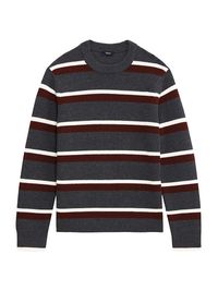 Men's Gary Rib-Knit Wool Crewneck Sweater - Pestle Mel Multi - Size Large