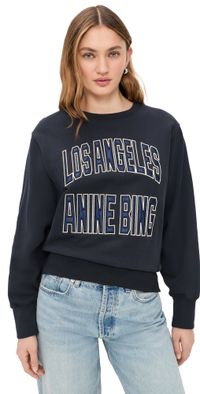 ANINE BING Harry Shrunken LA Sweatshirt Vintage Black L