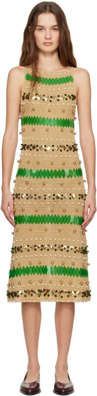 Bode Robe midi Calypso dorée