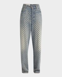 Kim Grommet Sandwash Denim Straight-Leg Jeans