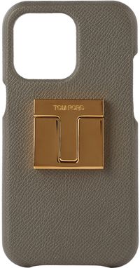 TOM FORD Gray Leather iPhone 12 Case