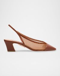 Margot Net Mesh Slingback Pumps