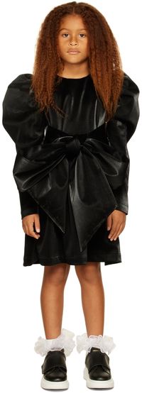 CRLNBSMNS Kids Black Snake Bow Dress