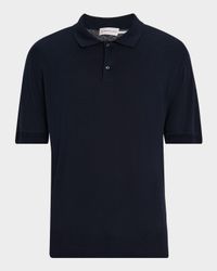 Men's Silk and Linen Knit Polo Shirt