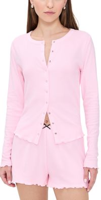 HONEYDEW Brushed Pointelle Long Sleeve Short Set Marzipan S