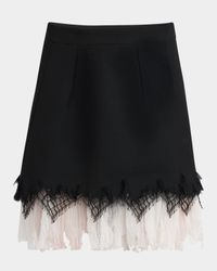 Lace Ruffle Hem Mini Skirt