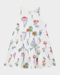 Girl's Tiered Fairy Floral-Print Dress, Size 4-10