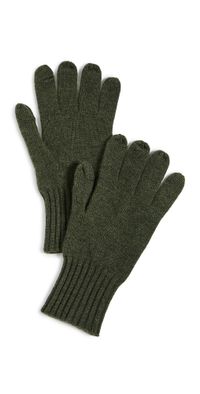 Carolina Amato Cashmere Texting Gloves Olive One Size