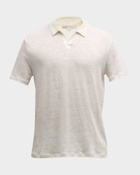 Men's Shaun Linen Johnny Collar Polo Shirt