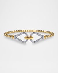 14K Yellow Gold Diamond Double Loop Bujukan Bangle