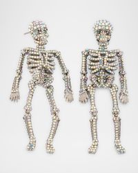 Pave Skeleton Drop Earrings