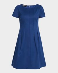 Pleated Fit-&-Flare Mini Dress