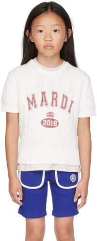 Mardi Mercredi Les Petits Kids White Vintage Print Sweater