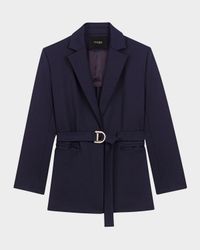 Villeplisse Belted Pleated Blazer