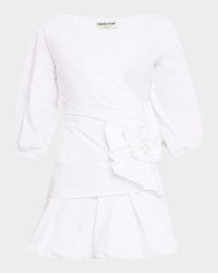 Flower Ruffle Bubble Mini Dress