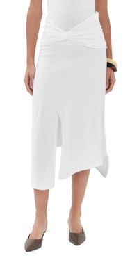 Victoria Beckham Twist Detail Midi Skirt White S
