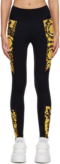 Versace Underwear Black & Gold Barocco Leggings