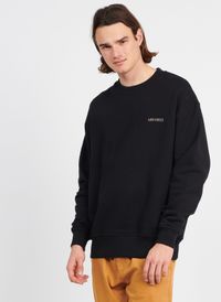 Les Deux - Sweat col rond brodé en coton - Taille S - Noir