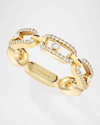 MOVE UNO 18K YELLOW GOLD DIAMOND PAVE RING