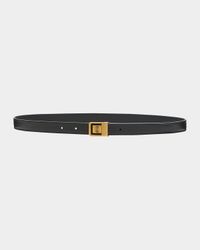 YSL Buckled Grainy Leather Belt