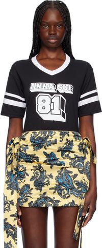 Anna Sui Black 'Anna Sui' Logo T-shirt