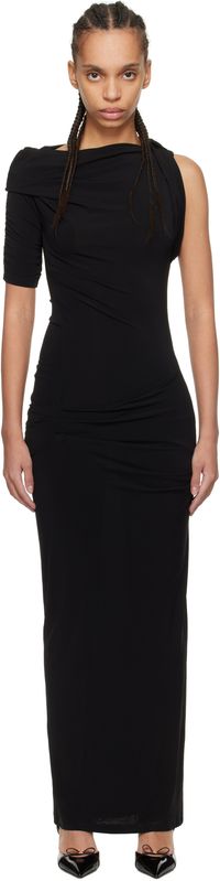 JACQUEMUS Black 'The Drapeado' Midi Dress