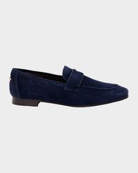 Suede Slip-On Penny Loafer, Navy