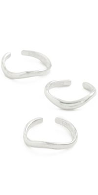 Chan Luu Trio of Sterling Silver Toe Rings Silver 3