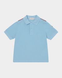 Boy's Tri-Stripe Pique Polo Shirt, Size 4-10