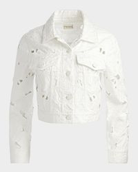 Chloe Eyelet-Embroidered Denim Jacket