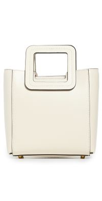 STAUD Mini Shirley Leather Bag Cream Contrast One Size