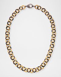 Two-Tone Chain Necklace with Diamond Clasp