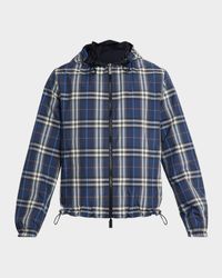 Men's Check Hooded Full-Zip Jacket