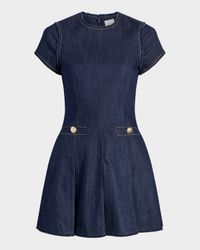 Nova Short-Sleeve Denim Mini Dress