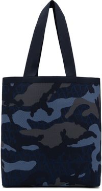 Valentino Garavani Navy Camo Toile Iconographe Tote