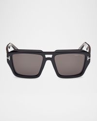Men's FT1202M Acetate Rectangle Sunglasses