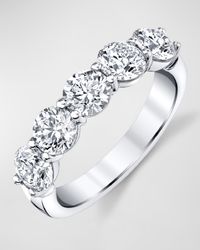 Platinum 5 Stone Band with Round Cut Diamonds, 2.00ct