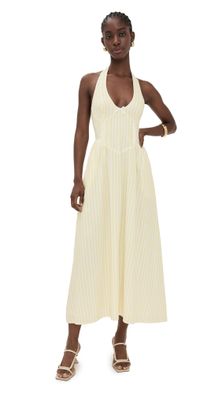 Seven Wonders Calianna Midi Dress Lemon Stripe XL