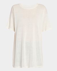 Jiselle Oversized Short-Sleeve Linen Top