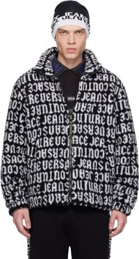 Versace Jeans Couture Black & White Logomania Teddy Jacket