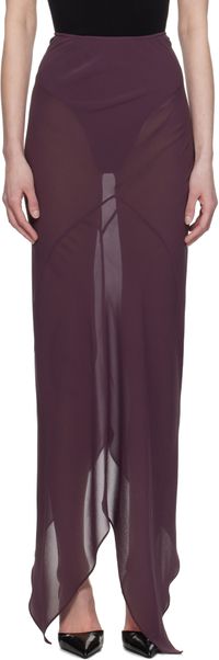 AARON ESH Purple Paneled Midi Skirt
