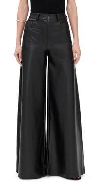 Norma Kamali Elephant Faux Leather Jeans Black L