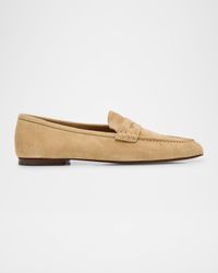 Men's Collins Suede Moc-Toe Penny Loafers