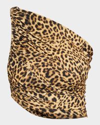 Diana Leopard Shirred Bikini Top