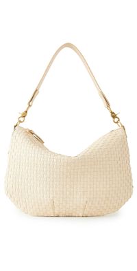 Clare V. Moyen Messenger Bag Cream Woven Checker One Size