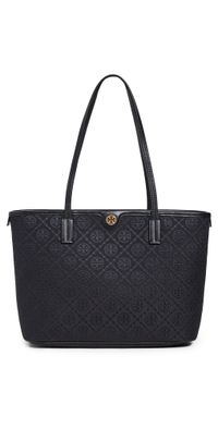 Tory Burch T Monogram Small Zip Tote Black One Size