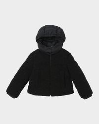 Girl's Zambaga Sparkly Hooded Down Jacket, Size 4-6